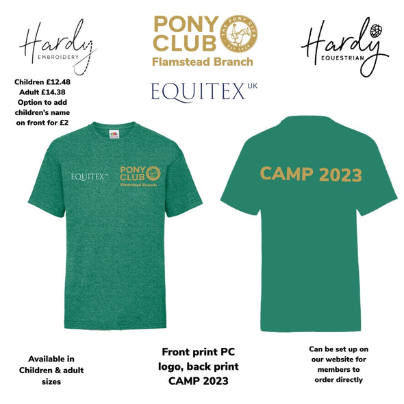 Flamstead Pony Club Camp T-shirts 2023