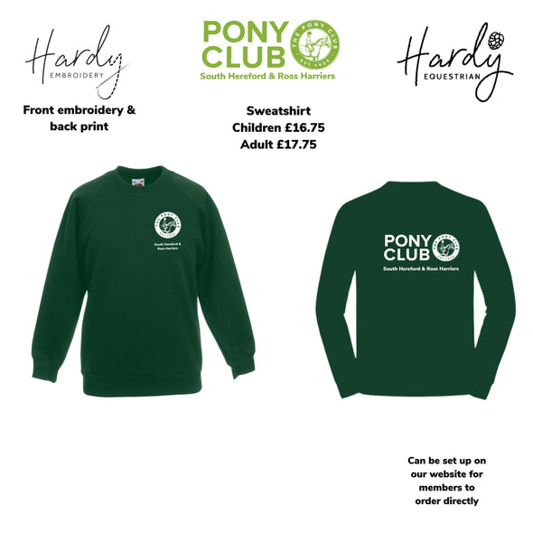 South Hereford And Ross Harriers Pony Club Sweatshirt