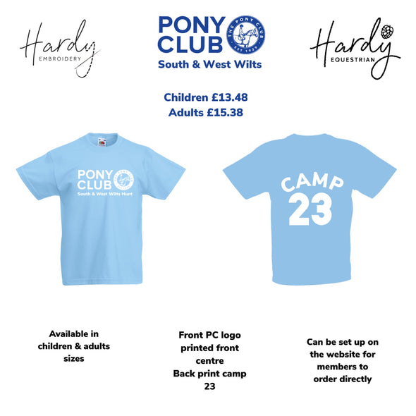 South And West Wilts Hunt Pony Club Camp T-shirts 2023