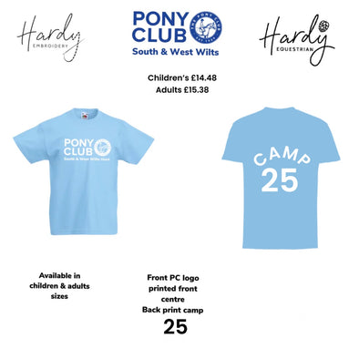 South And West Wilts Hunt Pony Club Camp T-shirts 2025
