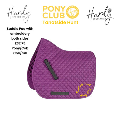 Tanatside Hunt Pony Club Purple Saddle Pad
