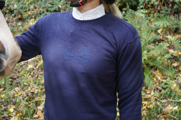 Hardy Equestrian Crew Neck Navy Sweatshirt