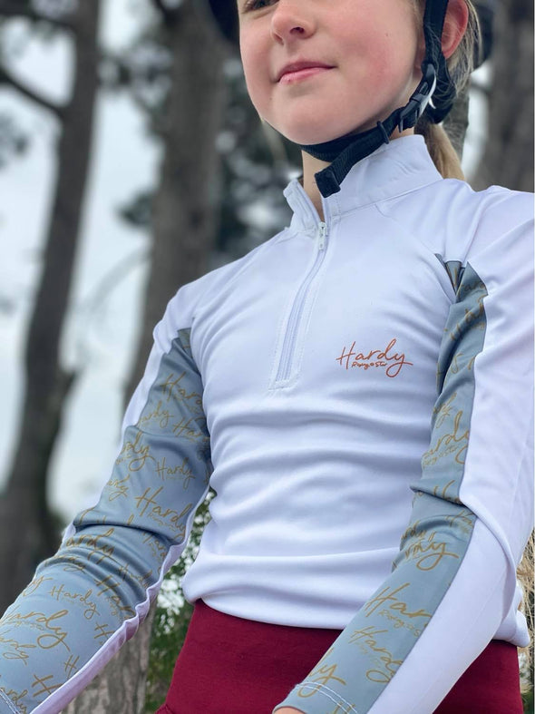 Hardy Equestrian Children's Rising Star 1/4 Zip White Base Layer 2