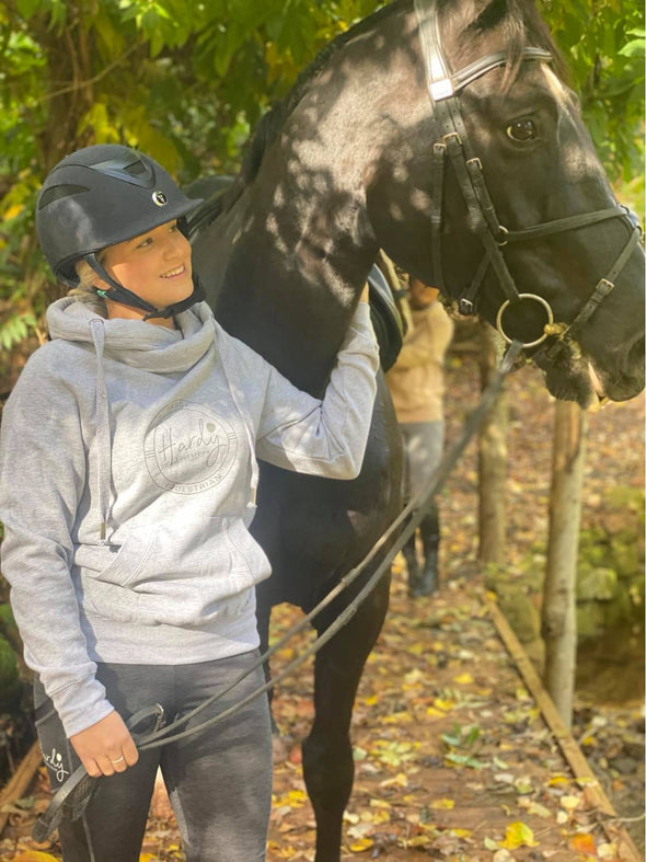 Hardy Equestrian Women's Cowl Neck Grey Hoodie 4
