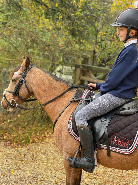 Hardy Equestrian Children's Rising Star Grey Sport Riding Leggings