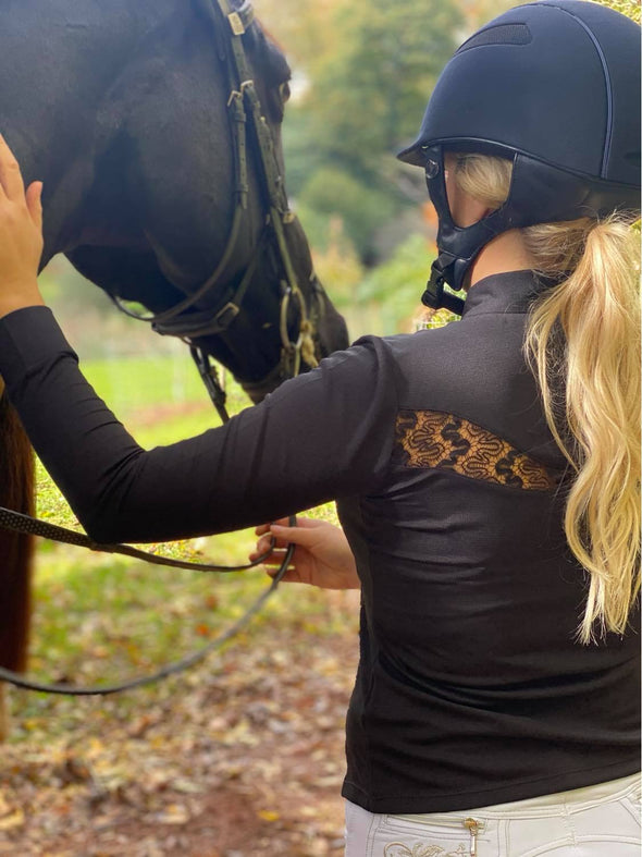 Hardy Equestrian Women's Black Lace Show Shirt 1