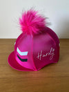 Hardy Equestrian Chevron Hat Silk With Removable Pom Pom 2