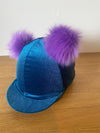 Hardy Equestrian Perton Velvet Double Pom Pom Hat Silk 3 