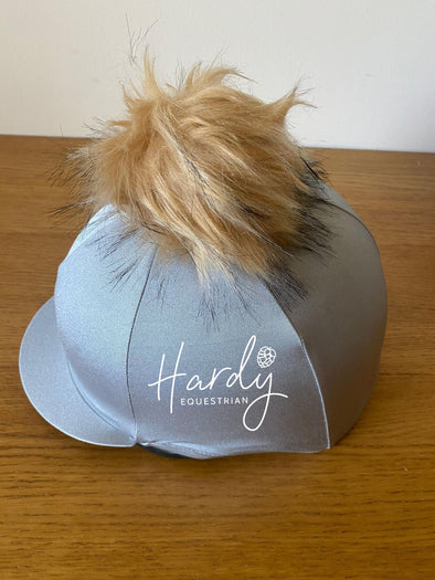 Hardy Equestrian Perton Silver Hat Silk With Removable Pom Pom