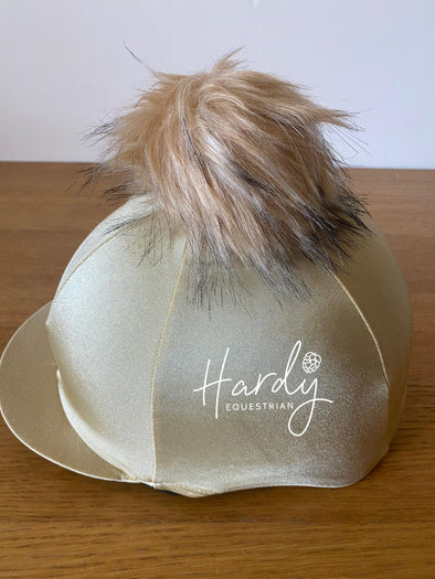 Hardy Equestrian Perton Gold Hat Silk With Removable Pom Pom