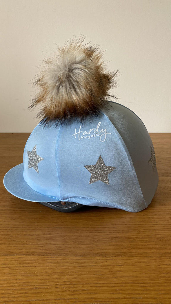 Hardy Equestrian Single stars Hat Silk With Removable Pom Pom 2