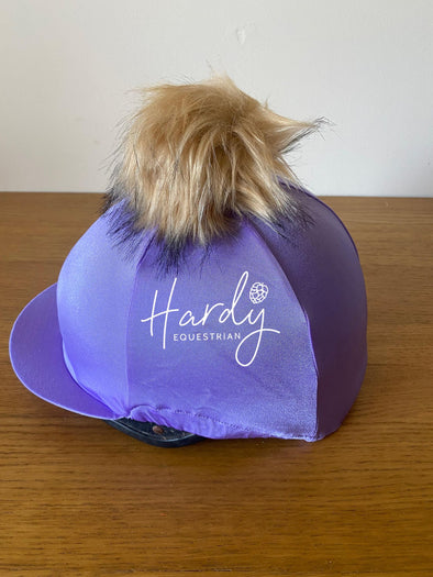 Hardy Equestrian Perton Lilac Hat Silk With Removable Pom Pom