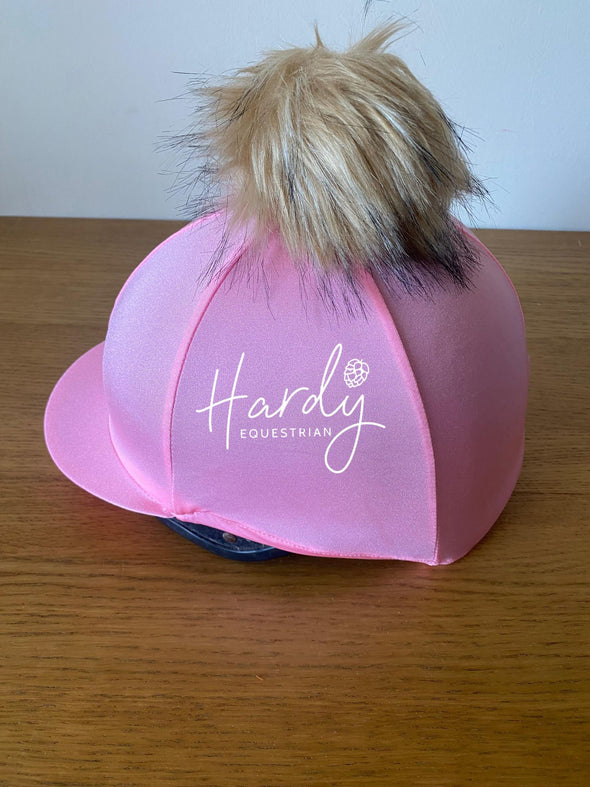Hardy Equestrian Perton Sugar Pink Hat Silk With Removable Pom Pom