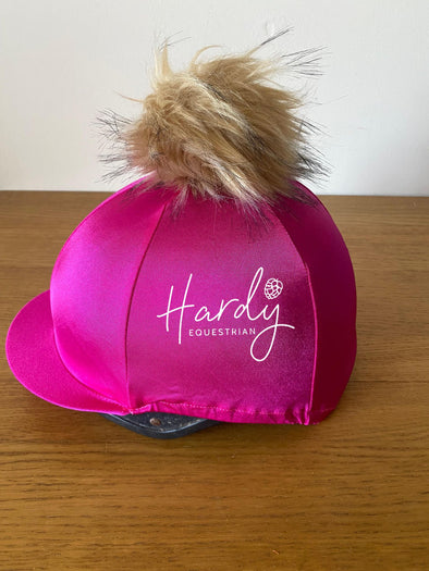 Hardy Equestrian Perton Light Cerise Hat Silk With Removable Pom Pom