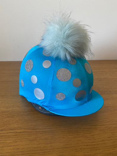 Hardy Equestrian Spots Hat Silk With Removable Pom Pom