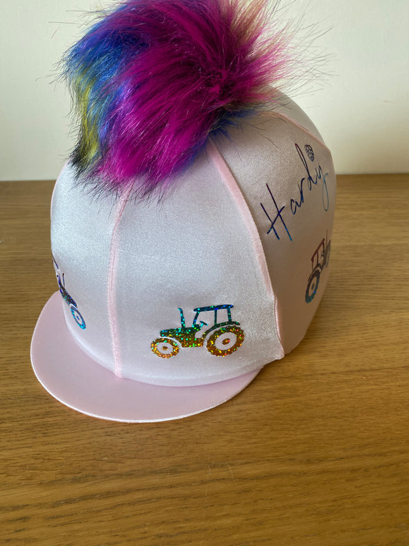 Hardy Equestrian Tractor Hat Silk With Removable Pom Pom 2