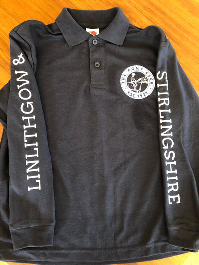 Linlithgow & Stirlingshire Pony Club Unisex Long Sleeved Polo Shirt 2
