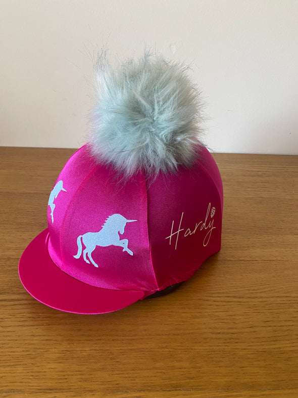 Hardy Equestrian Unicorn Hat Silk With Removable Pom Pom 3