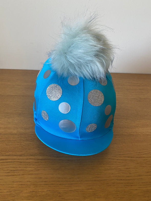 Hardy Equestrian Spots Hat Silk With Removable Pom Pom 2