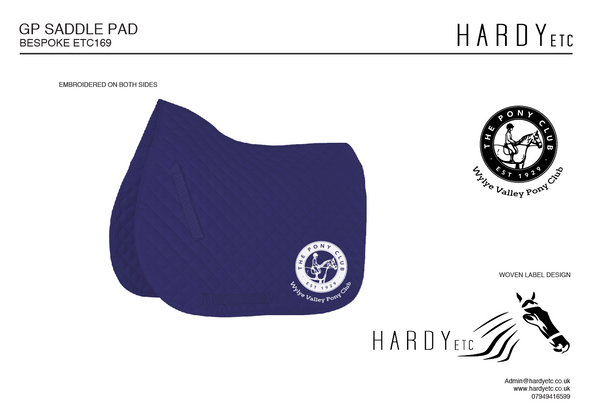 Wylye Valley Pony Club GP Saddle Pad Navy 2