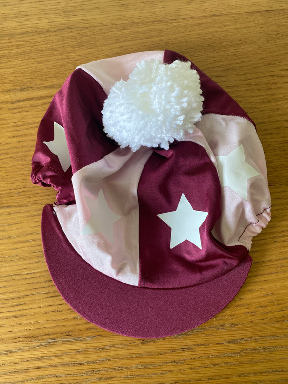 Cotswold Vale Pony Club Maroon And Light Pink Hat Silk